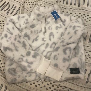 NWT Calvin Klein Sherpa quarter zip sweatshirt
